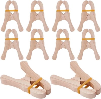 8 Stuks Houten Speelclips voor Creatief Spelen, Handgemaakte Klemmen voor Bouwprojecten en Knutselactiviteiten
