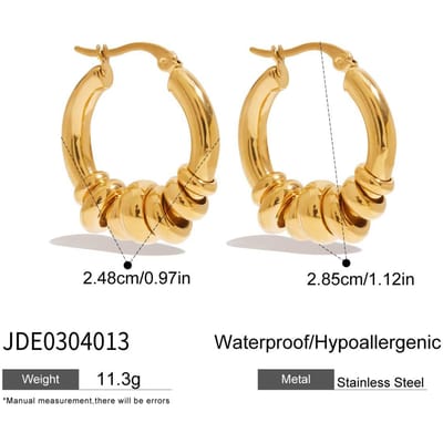 Youthway Tweekleurige Multi Lus Hangende Ring Oorbellen Moderne Stijl Minimalistisch Roestvrij Staal Vrouwen Oor Sieraden