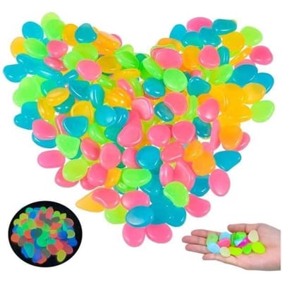 100 Stuks Lichtgevende Stenen - Lichtgevend Kiezelsteen - Fluorescente Kiezels - Decoratiestenen - Wit