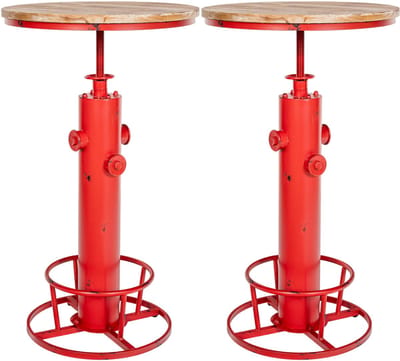 CLP Ruhr Set van 2 bartafels - Statafels - Industrieel - Rond - rood