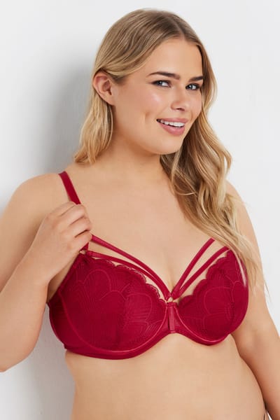 Yours Kanten Bh Met Bandjesdetail En Beugel In Rood Size 110J