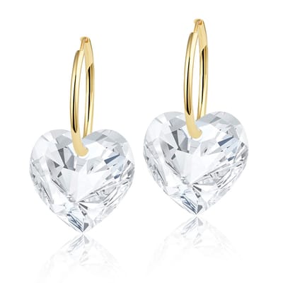 Montebello Oorbellen Alicia HG53 - Swarovski Hart - 925 Zilver Verguld - Ø14mm - 24mm