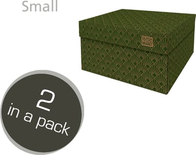 Dutch Design Brand - Dutch Design Storage Box Small - Opbergdoos - Opbergbox - Bewaardoos - Roaring 20's - Art Deco Velvet Green