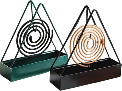Wierookstokjeshouder en Muggenspoelenhouder, 2 Stuks - Metalen Spiralhouder voor Muggen binnen en Buiten