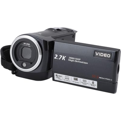 Caméscope professionnel 2,7K avec écran de 2,8 pouces HD 50 MP, zoom numérique 16x, caméra de vlogging pour l'extérieur