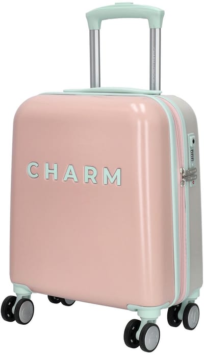 Charm London Capetown - Koffer - Underseater - Handbagage - 45x34x20 cm - 30 Liter - Trolley - Lichtroze