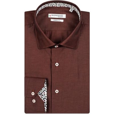 Giordano Overhemd Maggiore Semi Cutaway Two-Tone Twill Donker Goud / male