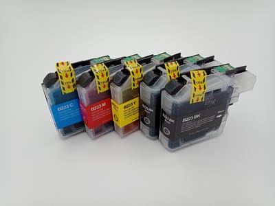 KATRIZ® huismerk inkt voor Brother 2x LC223XL BK + LC223XL C+ LC223XL M+ LC223XL Y (5stuks)