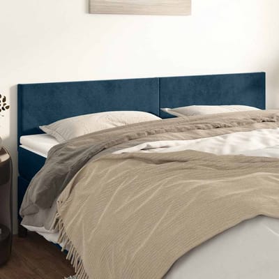 vidaXL - Hoofdborden - 160x5x78/88 - cm - fluweel - donkerblauw