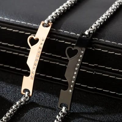 Hartjes Armband Set voor Hem en Haar - Valentijn Cadeautje voor Stellen - Romantische Sieraden Set - Valentijnsdag - Valentijn Cadeautje voor Mannen