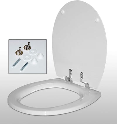 Zitting en Cover - Toilet Deksel - Camper Onderhoud - Specifieke Pasvorm - 48 x 9 x 39 cm - Wit