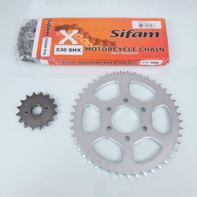 Kit chaîne Axring pour moto Suzuki 450 GS 1980 à 1989 16x45 Pas 530 Al 64mm Neuf
