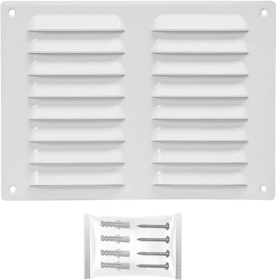 Ventilatiegrille 260 x 190 mm met Insectenbescherming - Hoogwaardige Metalen Ventilatieoplossing voor Badkamer, Garage en Kantoor