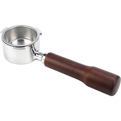 51mm Koffie Bodemloze Portafilter met Filtermand & Houten Handvat Vervanging voor Delonghi Type 3
