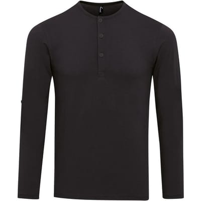 Premier Heren Long John Roll Sleeve T-shirt (Zwart)