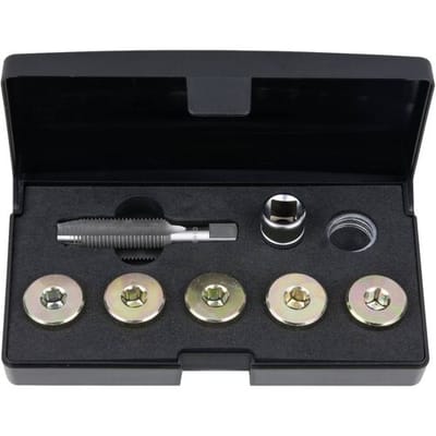 KS Tools 150.4930 Olieaftapschroef-schroefdraadreparatieset, 12-delig M17 x 1,5