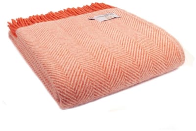 Plaid Visgraat Roze en Parelmoer (Flamingo and Pearl) - 150x183 - Nieuw Wol - Tweedmill UK