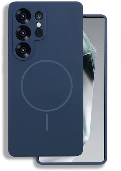 Casemania Hoesje Geschikt voor Samsung Galaxy S26 Ultra - Donker Blauw - Zachte Liquid Siliconen Back Cover - Geschikt voor MagSafe - Telefoonhoesje met Volledige Camera Bescherming