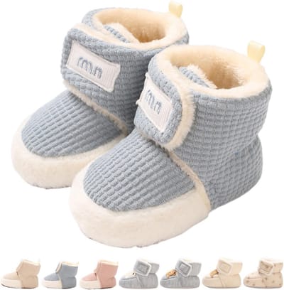 Warme Baby Winterslofjes met Antislipzool | Fleece Gevoerd voor Kruipen en Lopen | 0-18 Maanden