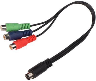Allecto - Mini DIN naar RCA Adapter Kabel - 30 cm - Video Adapter voor Aansluiting - Hoogwaardige Kwaliteit - Geschikt voor TV en Apparaten - 9 Pin