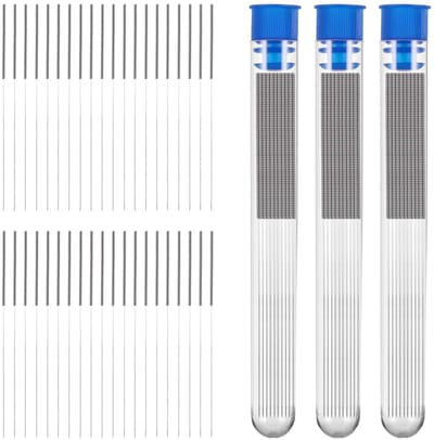 Dailygoods- Naalden Set 60 Stuks - Roestvrij Staal - Voor Reinigen 3D-Printer Spuitmonden - Dunne Buigzame Naalden - Efficiënt Ontwerp - Handige Schroefdraad Greep - Reinigingsnaalden