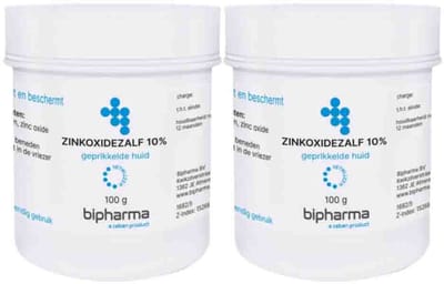 Bipharma Zinkoxidezalf 10% - 2 x 100 gr - Voordeelverpakking