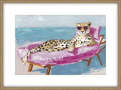 HomeBound by KY | Schilderij met frame Cheetah luchtbed | schilderij | 80x60x3,3cm