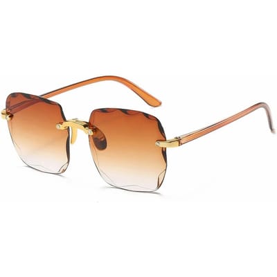 Lunettes de soleil carrées classiques Vintage pour femmes, dégradé de miroir, sans cadre, rétro, mode sans bords