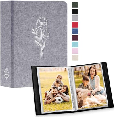 Dailygoods- Fotoalbum 6x4 - 2 Stuks - Insteekvakjes - Luxe Linnen Omslag - Waterdicht - Zuurvrij - 100 Foto's per Album - Fotoboek
