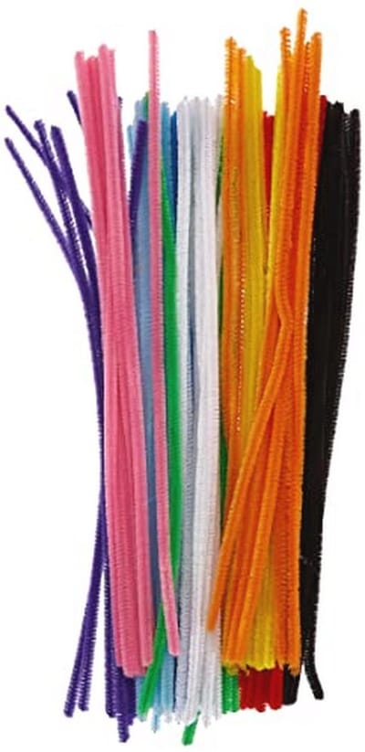 Buigpluche Pijpenreinigers - 100 Stuks, Gesorteerd op Kleur - 6 mm x 30 cm