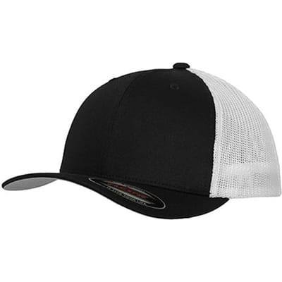 Flexfit Tweekleurige Mesh Trucker Cap (Zwart)