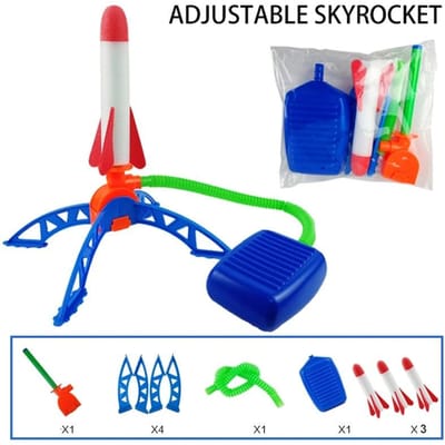 Kind Lucht Raket Voetpomp Lanceerder Buiten Luchtgeperste Stomp Stijgende Raket Speelgoed Kinder Speelset Spring Sport Spelletjes Speelgoed Voor Kinderen 3set