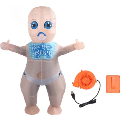 Opblaasbaar Babykostuum Grappig Innovatief Lichtgewicht Waterdicht Baby Opblaasbaar Volwassen Kostuum voor Baby gray