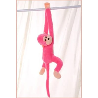 1 pièce 60cm Singe à Longs Bras Peluche Jouet Idéal pour Enfants Gibbon en Peluche Chambre à Câliner Décorations Suspendues Apaiser Fille Cadeau Jouets Suspendus 60cm rose