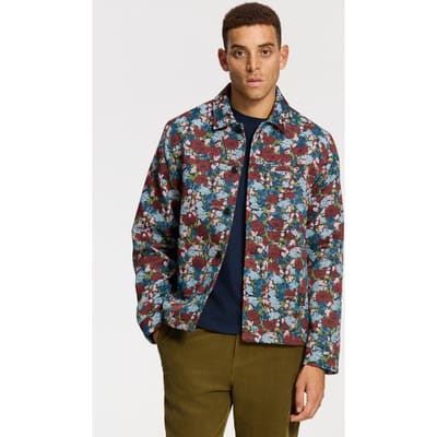 Shiwi Ian Floral Field Jacket Blue Dark Navy Floral Maat: M | Lichte Jassen Outlet | Heren | Blauw