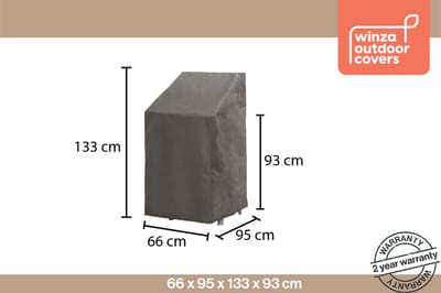 Winza Outdoor Covers - Premium - beschermhoes stapelstoelen- stapelstoelhoes - 95 cm - Afmeting : 66x95x133/93 cm - 2 jaar garantie