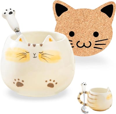 Schattige kerstcadeaus voor vrouwen - keramische kat koffie mok, leuke theekop voor vriendinnen, moeder en zussen