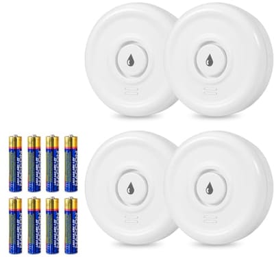 Watermelder met 100 dB Alarm - 4 Stuks Waterniveau Sensoren en Waterwaarschuwing voor Keuken, Badkamer en Kelder