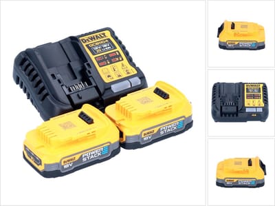 DeWalt DCB 1104 E2 accustartset 12 V / 18 V 2x Powerstack-accu 1,7 Ah + DCB 1104 lader