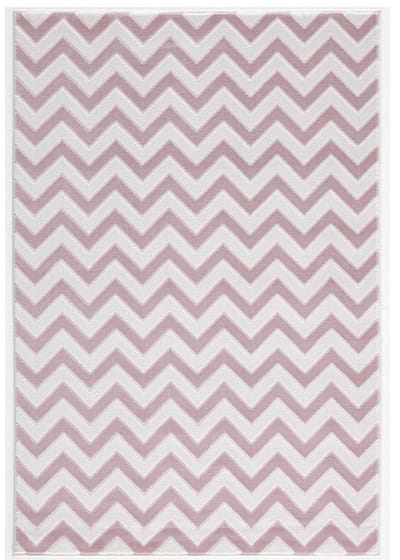 Livone Tapijt 120 cm x 180 cm Happy Rugs Zick Roze - Wit