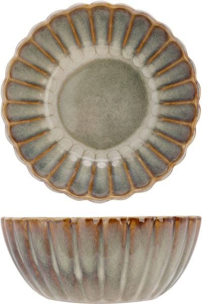 Cosy & Trendy Kommen Astera Pearl Beige - 4 Stuks ø 17 cm / 800 ml - Aardewerk - Vaatwasser-, Magnetron- en Ovenbestendig