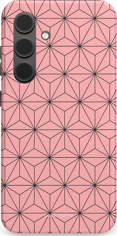 Casetastic Hoesje Geschikt voor Samsung S24 - Stijlvolle Beschermende Duo-layer Case - Roze Zwarte Fashion Paris Patroon