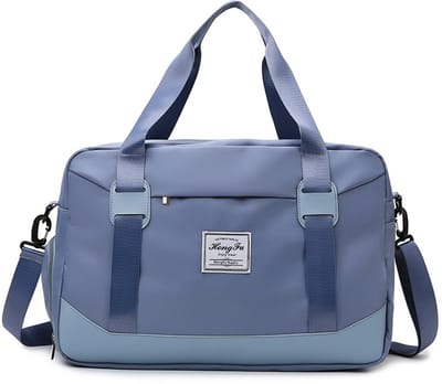 Duffel voor Reizen - Handbagage voor Vliegtuig - Weekender Overnight Tas Met Nat Zakje - Waterdichte Sport- en Fitness Tas - Blauw