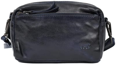 Bear Design Tamara Mini Leren Schoudertas / Crossbodytas - Blauw