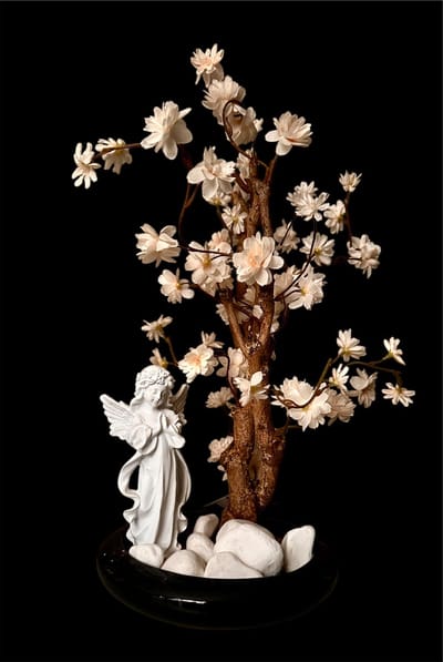Seta Fiori - Kunst bloesemboom – Bloesem Bonsai - met engeltje - Sakura