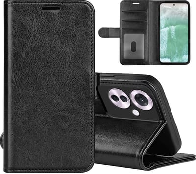 MobyDefend Hoesje - Geschikt voor Oppo Reno 11F - Wallet Book Case (Sluiting Achterkant) - Zwart