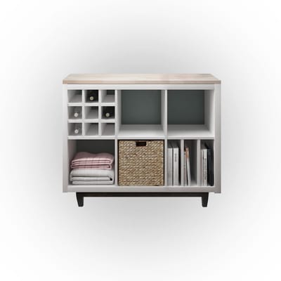 Set van 2 Houten Onderstellen met Schroeven voor Plank of Bank in Wengé Kleur, 12,5 cm Hoog