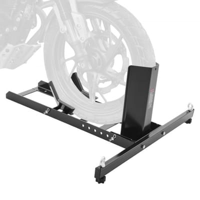 VEVOR Motorfiets Voorwielblok Motorfietsstandaard 381-558,8 mm Verstelbaar, Motorfiets Wielblokstandaard Laadvermogen 816,5 kg, Geschikt voor 76,2-203,2 mm Bandbreedte Voor Paddock Stand