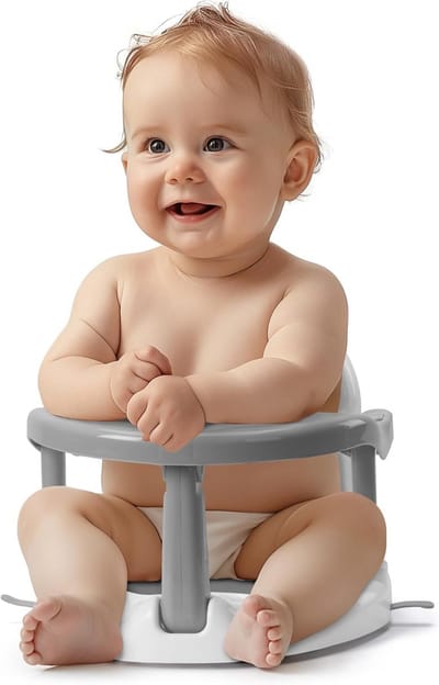 Baby badstoel 6-16 maanden met zuignappen - Ergonomisch ontwerp voor bad en douche - Veilige badstoel voor baby's tot 13 kilo