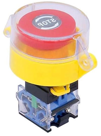Noodstop Drukknop - Veiligheidsschakelaar - Machine Bediening - Vergrendelende Actie - 22mm Montagegat - Rood